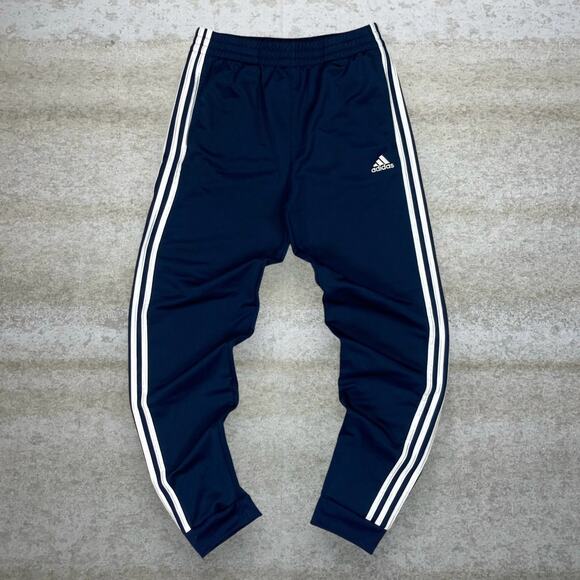 adidas Other - Vintage Y2K Adidas Sweatpants Youth XL Navy Blue White 3 Stripes Polyester
